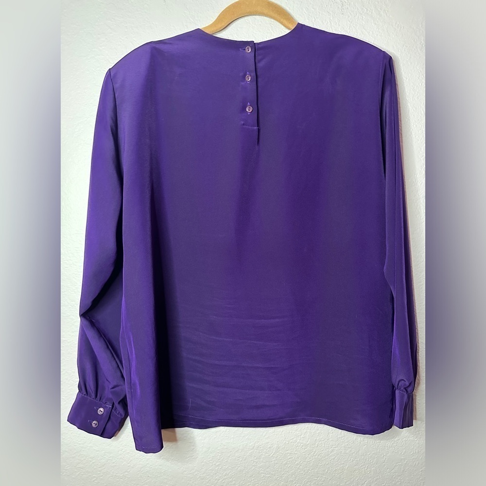 Vintage Sophisticates By Pendleton Purple Blouse Women’s Size 16 - Picture 7 of 10